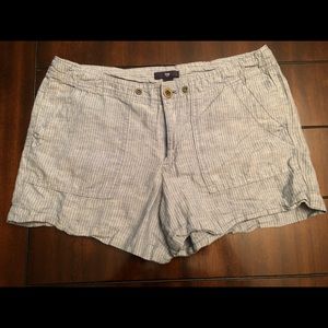 Blue & White Striped Shorts